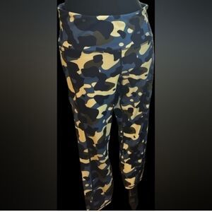 Reebok 7/8 Leggings Odyssey Printed Animal Camo Maritime Blur Sz L NWT MSRP $70